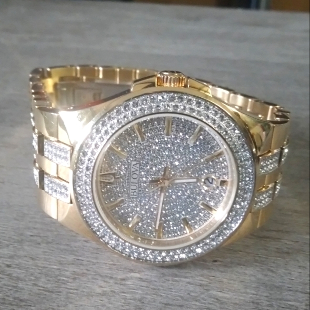 Bulova Men's Watch with swarovski crystals